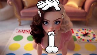 Rich lady Crystal invited to have fun Twister and was humped by a stranger