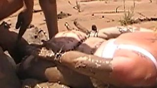Julie Fucked Like a Mud Pig - Dress Destroyed, Lingerie, Pounded, Hogtied, Face in the Mud