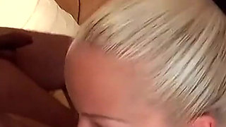Blonde Babe Sucks Massive Cock in Wild Threesome