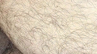 Cumming a Lot off Sperm on Hairy Pussy