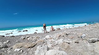 Blowjob Cum Eat Ass Lick And Pissing's On The Beach