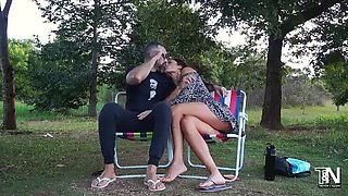 Amateur Hairy Latina Brunette Public Sex in Park with Trevor Rogen - Homemade Outdoor Fuck