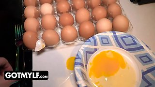 Mischievous stepson tricks his fabulous milf step-mom to plead him to stick his dick inwards her tastey twat