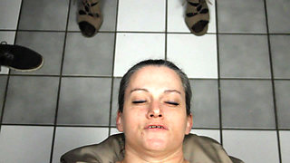 Dirty Dees taking cum to her face