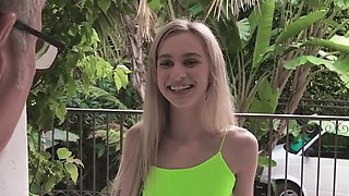 My bestie's stepdad craves my tight teen pussy by the pool