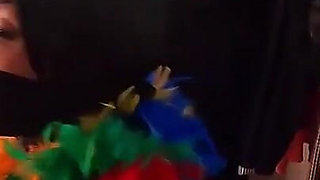 Latina Bound Tight and Gagged with Different Gags! While Wearing Feather Boa and Different Fur Parkas (smaller Size)