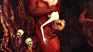 Inferno. Hot sex in hell. Devil fucks hard a young sexy slave