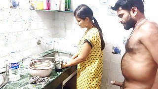 Indian girl has hard sex in kitchen  Mumbai