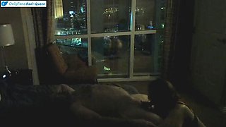 Hot Redhead MILF Vacation Sex in Vegas Hotel Window - Public Doggy Fuck & Blowjob