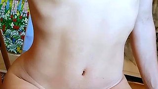 Beauty small tit amateur teen masturbating her shaved pussy