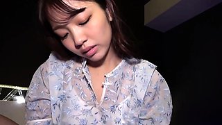 Erotic amateur girl giving blowjob and titjob in POV