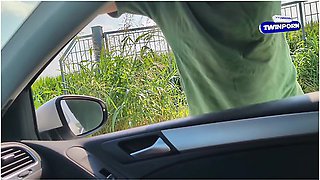 Prof Picks Up A Stranger In The Car She Jerks His Cock And He Cums Italian Dialogues Miele Blanco