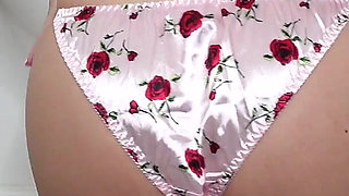 Silk Knickers Dildo Riding and Stuffing