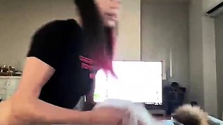 Kinky moist taco brunette anal toy play during masturbating
