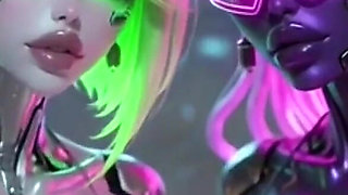 Beautiful Aliens Kiss on Nice Music, Ai Animation