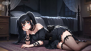 Goth Girl Fan Fucks Rockstar Backstage  - Hentai