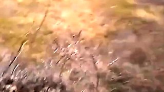 Two Babes With Big Natural Tits Share a Dildo at the Beach