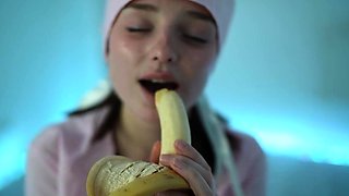 Young nurse and her banana