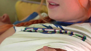 Redhead Naughty Had Wet and Messy Sex with Her Lesbian Pair on a Bed