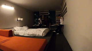 Amateur interracial web cam couple having a live sex show