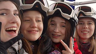 Teen babes indulge in a wild orgy of passion and lust