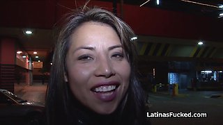 Parking lot pickup ends lucky with slutty Hispanic