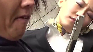 Black Stockings Stewardess Married Woman Trained with Toys - Aoki Misora