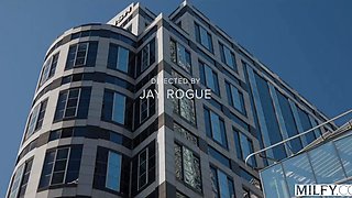 Two blonde MILFs with big boobs seduce a stacked BBC guy and beg him to destroy their pussies