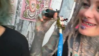 Tattooeed and Piercings Titty Tattoo Session Turns Into Wild Anal Ride