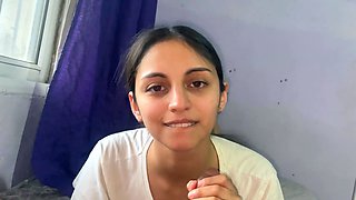 Latina plays with my big cock and sucks it very Rico!