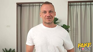 Fake hostel - cougar Nathaly Cherie and her Big Tits in Anal Sex pumping by Big Cock around the pool