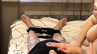 Mother-in-law swallowed cum and continues sucking dick