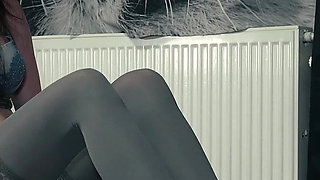 Facesitting Footjob with Leather Slippers