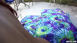 Mofos - Naughty Latina Jessi Lopez Teases BF Tony in the Pool & Shoves His Cock in Her Mouth, Pussy & Even Her Ass