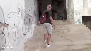 Public Pervert Shows Me His Dick - I Couldn't Resist Trying It in Abandoned Building