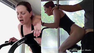 Bunny s workout interrupted: Blowjob, Doggy  Missonary Porn