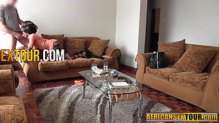 Petite curly African enjoyed rough sex