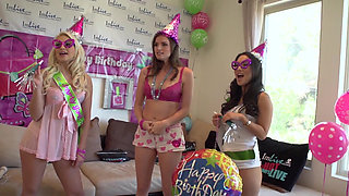 Four Hot Girls Masturbate at the Birthday Party