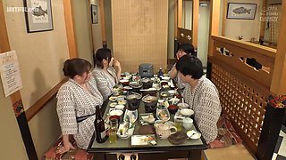 I Was Sandwiched Between My Stepmothers Busty Stepmom Friends At A Mixed Bathing Hot Spring And Made