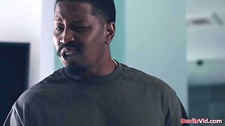 Light-haired teenage gets pounded by black stepparent