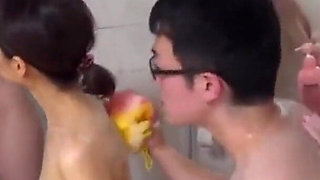 Playful Bath Time. She Grips Him While Pretending to Wash, Foam Slips as Private Heat Takes Over Part 1