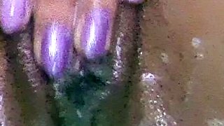 Pussy toying busty high heeled stunner solo pov masturbation