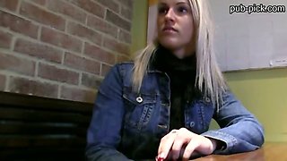 Pretty euro chick fucked and sperm showered inside the