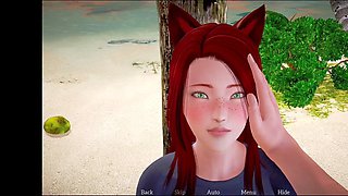 Hentai visual novel game with big natural tits and erotic stories