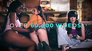 Naturally Stacked Babes Hazel Moore  Samantha Reigns Have Some Class Pussy Fun After Tough Exam