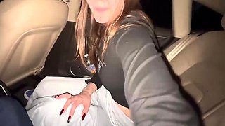 POV oral pleasure in car with cronys, spunk in mouth -