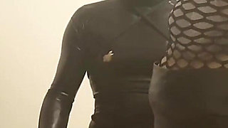 Golden Shower Fetish - Mature Domme Drenches Latex Slave