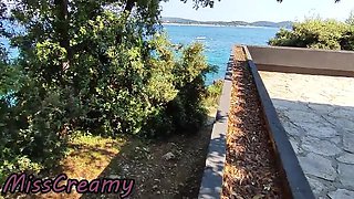 Amateur Teacher Blowjob at the Beach - Caught Flashing Dick & Cum in Mouth - MissCreamy