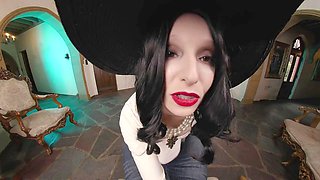 Huge-boobed dark-haired nymph Lexi Luna gets naughty in Resident Evil Village cosplay parody