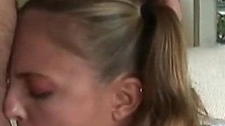 Blonde & Schoolgirl Suck Cock, Doggy Fuck & Take Facials